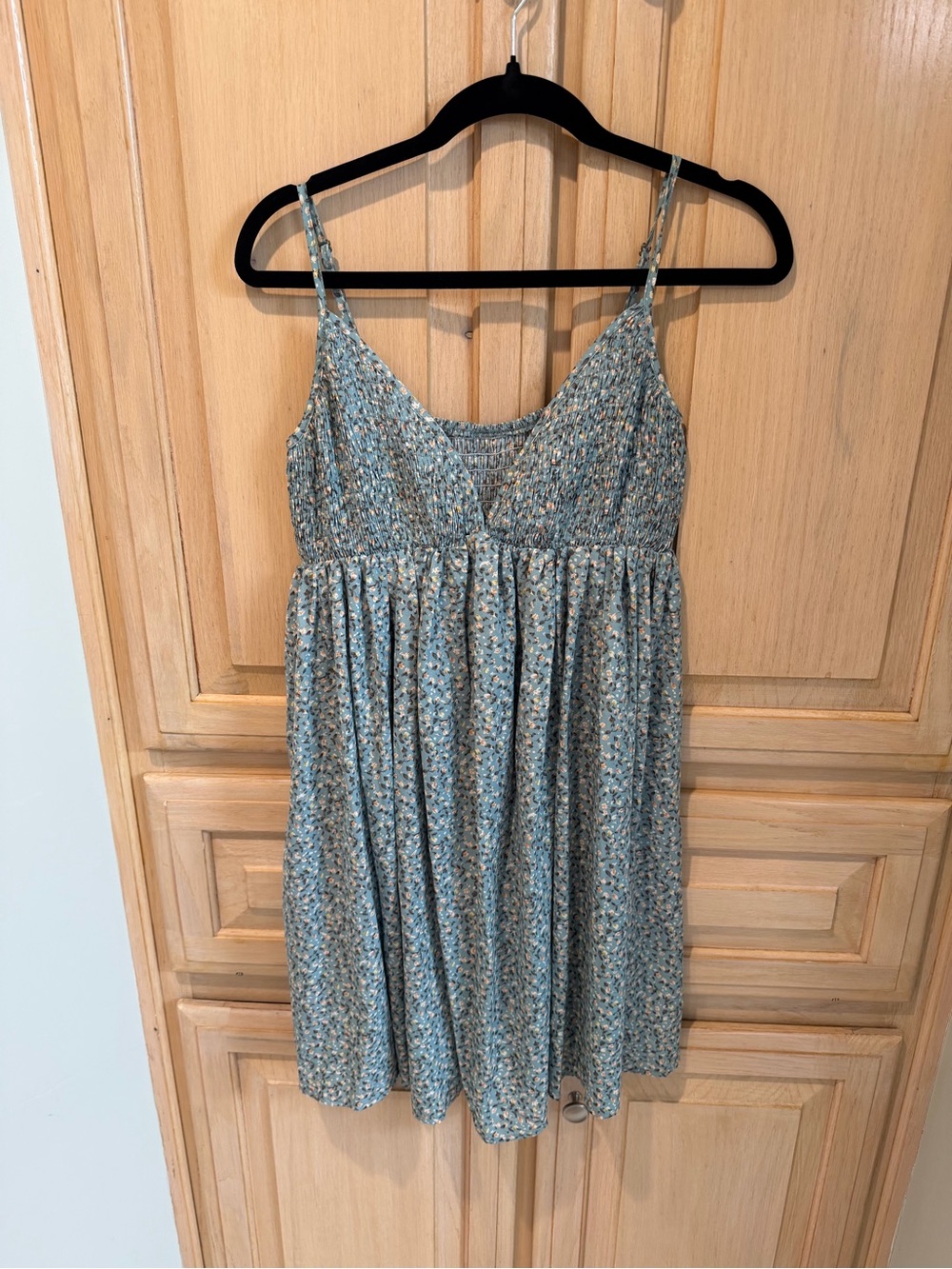 Blue Floral Smocked Sundress